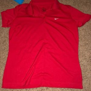 Red NIKE DRI-FIT shirt
